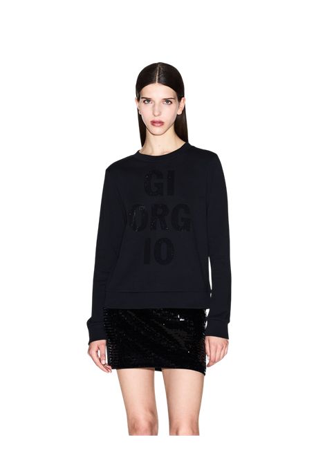 Sweatshirt with round neck and rhinestones ARMANI EXCHANGE | sweaters | XW000991 AF14284UC001